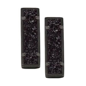 KENDRA SCOTT • Gunmetal Lady Bar Black Drusy Earrings
